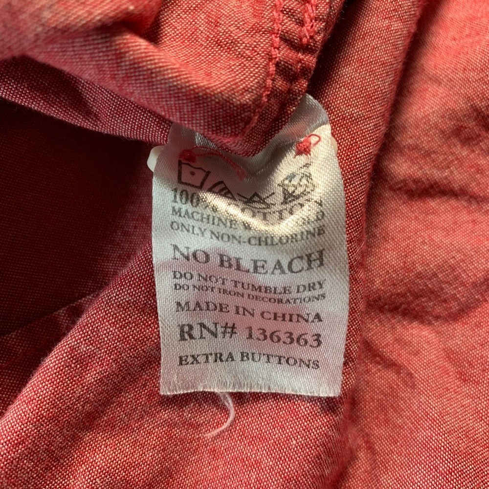 WON Woolf Originals New York Shirt Mens Large Button Up Long Sleeve Red Gray - Picture 8 of 8
